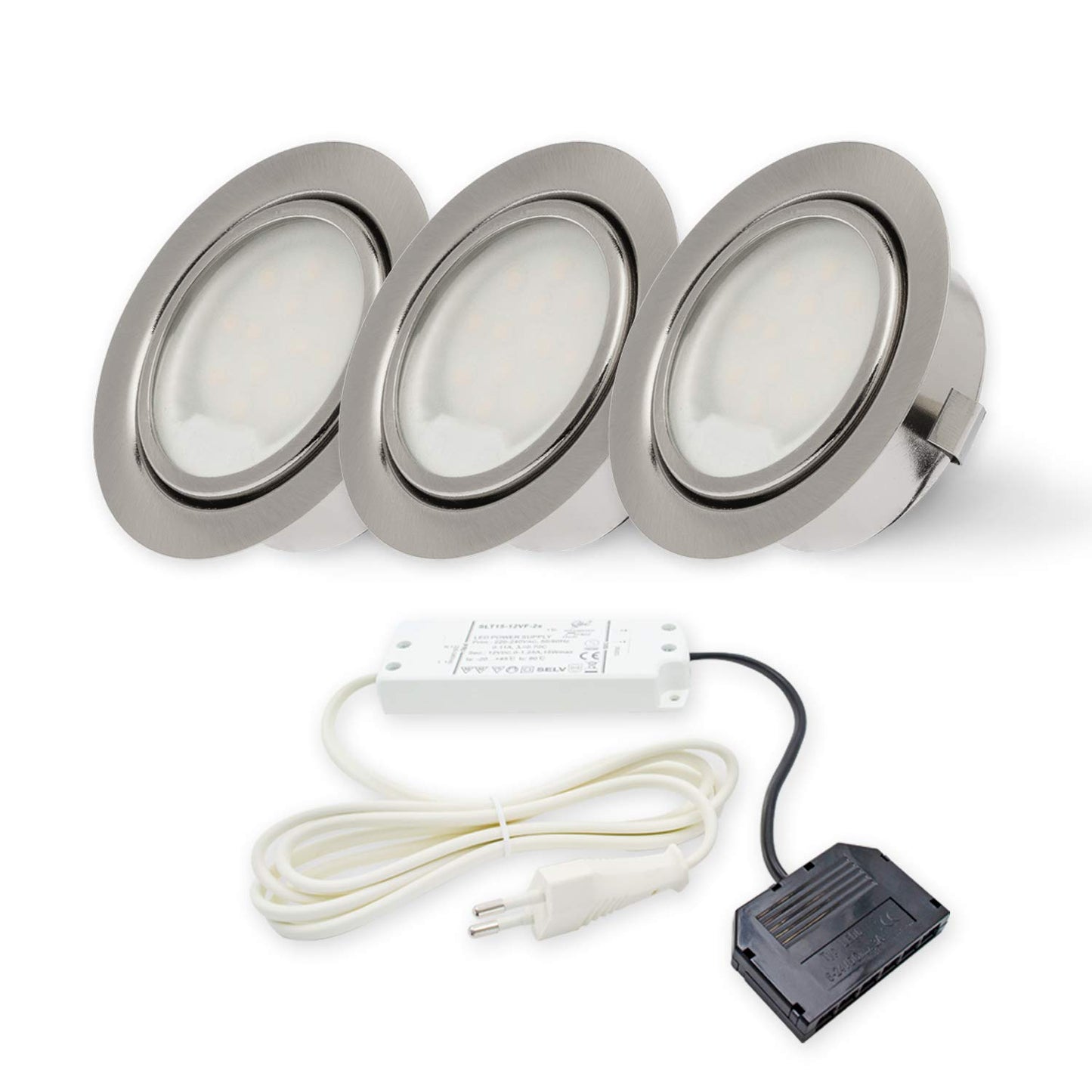 Rolux LED Einbauleuchte "DF-9251B-2", matt-chrom