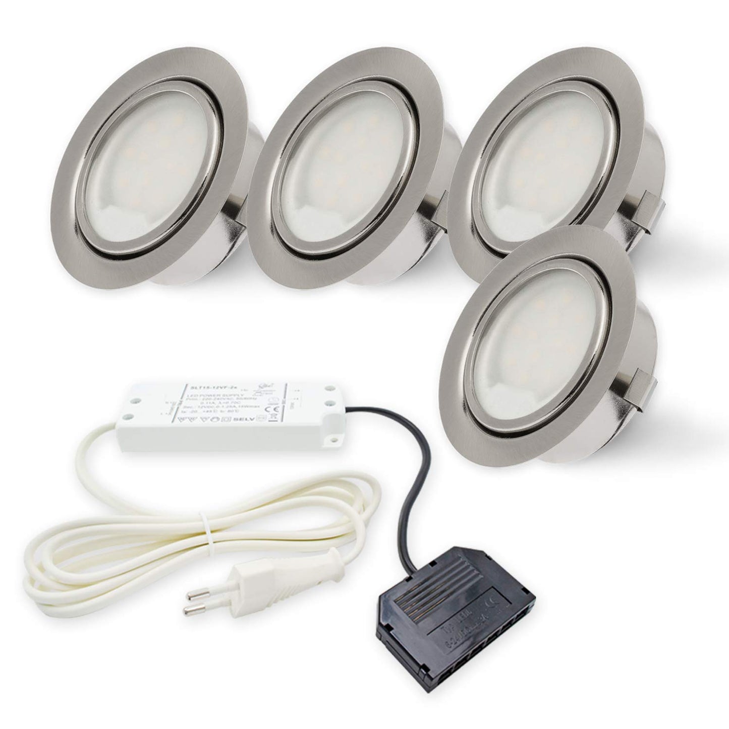 Rolux LED Einbauleuchte "DF-9251B-2", matt-chrom