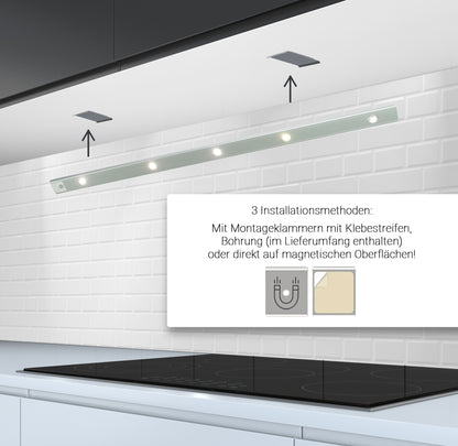 Rolux LED Akku-Lichtleiste mit Bewegungsmelder, CCT-Farbwechsel & dimmbar